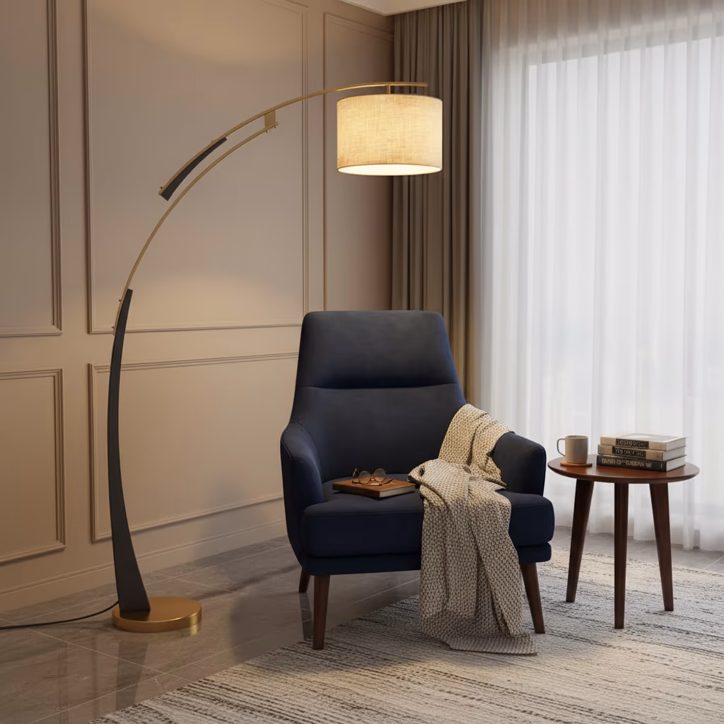 Gold Luxe Arc floor lamp